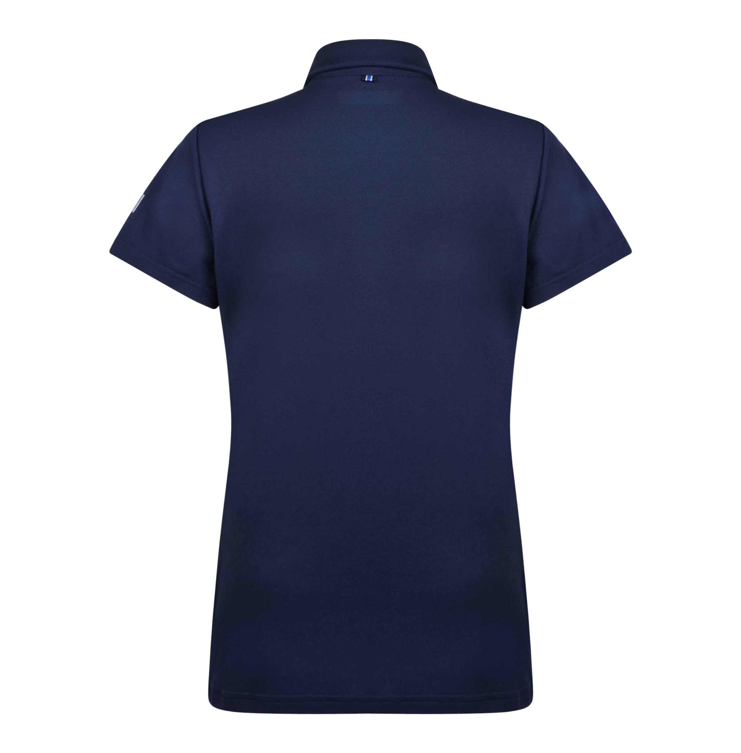 navy and white polo shirt